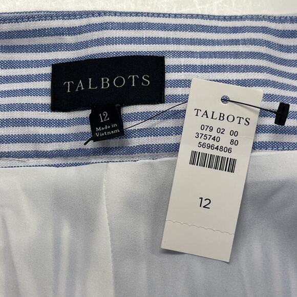 Talbots Striped Wide Leg Pants in Blue and White - Picture 3 of 11